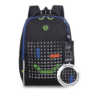 RB-651-10 Рюкзак школьный с картхолдером на держателе (/1 оранжевый - синий)